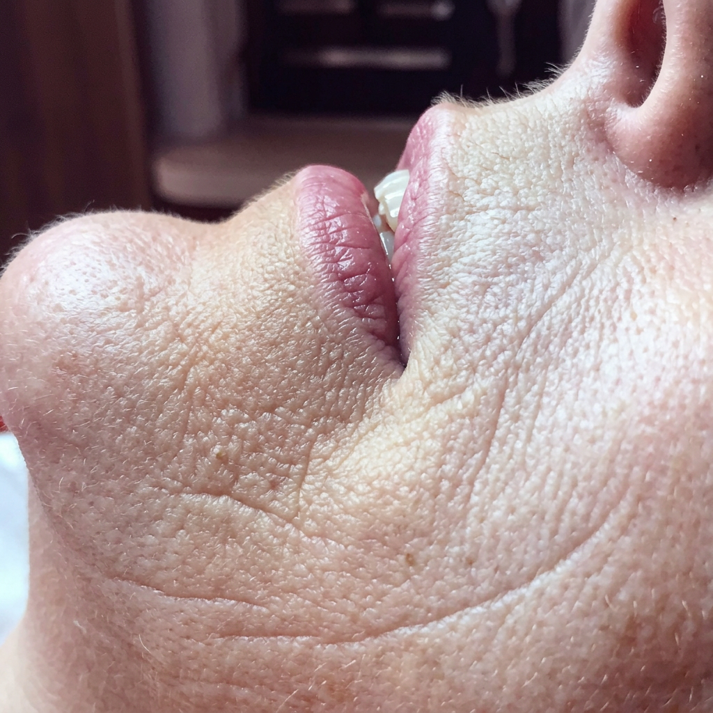 Mundpartie einer Kundin vor und nach der Mikrodermabrasion – vor der Behandlung